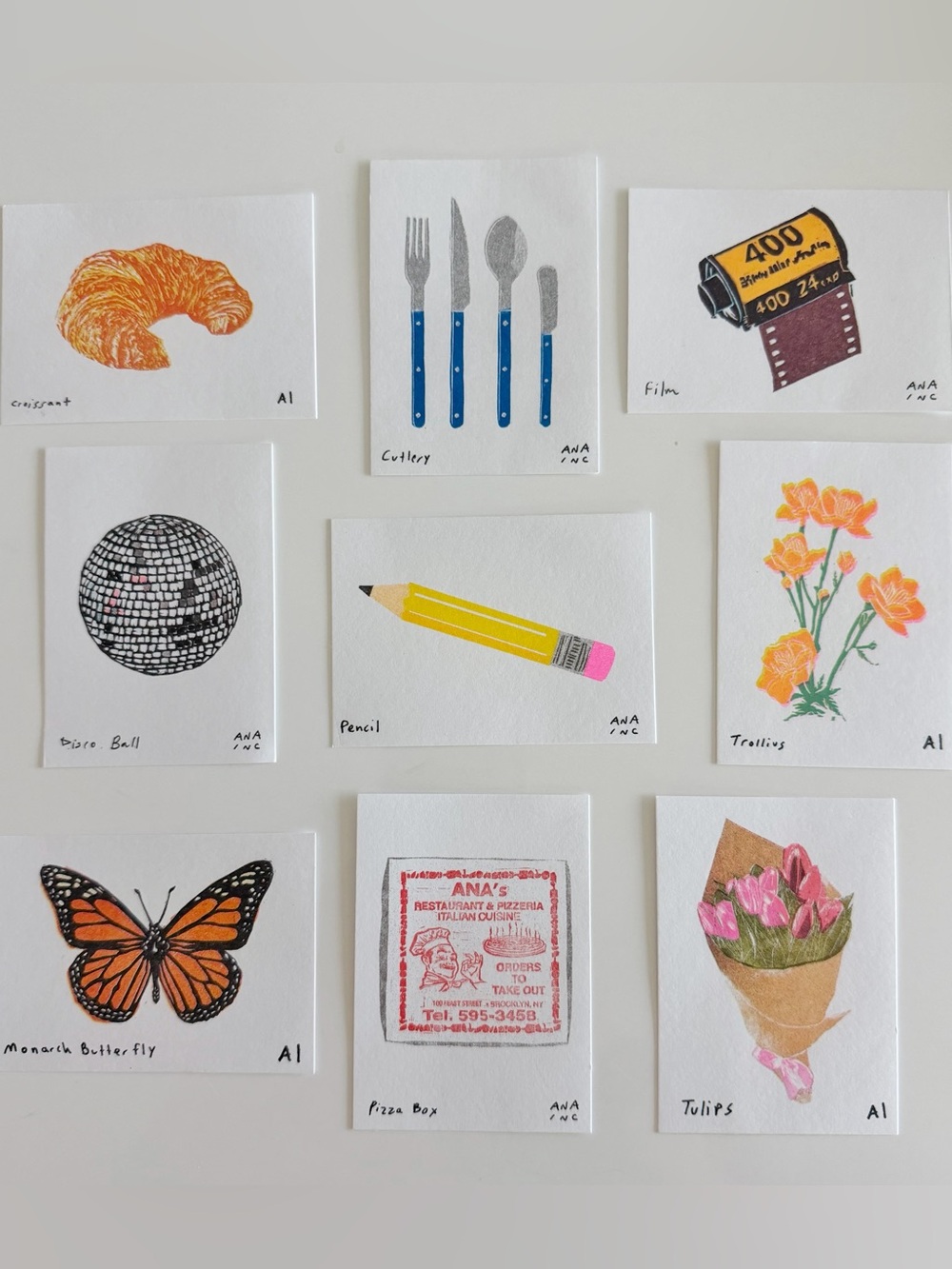 Set of 9 Inciardi mini prints